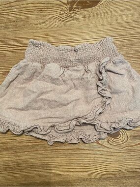 Rylee + Cru Wrap Ruffle Skirt Tan 4/5